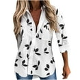 thumbnail image 2 of Ichuanyi Fall Tops for Women 2022 Fashion Women Casual Spring Summer Casual Lapel Long Sleeve Printed Single Breasted Shirt Top, 2 of 8