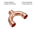 thumbnail image 4 of Unique Bargains Tee Y Type Copper Fitting Welding Joint Split Union Connector 19mm or 3/4 Inch ID 2 Pack, 4 of 4