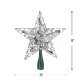 thumbnail image 4 of Northlight 9" Lighted Silver Wire Star Christmas Tree Topper - White LED Lights, 4 of 4