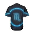 thumbnail image 2 of Blue Scorpio Zodiac Sign Print Active Baseball Jersey for Men and Women, Zodiac Horoscope Button Down Women’s Baseball Team Shirts., 2 of 4