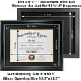 thumbnail image 3 of GraduationMall Black Certificate Document Diploma Frame with Black over Gold Mat for 8.5 x 11 / 11 x 14, 3 of 6