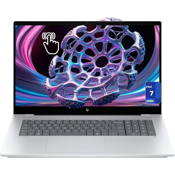 HP OmniBook X Copilot  Laptop, Intel Ultra 7-258V, 32 GB LPDDR5x RAM, 2 TB PCIe SSD, 17.3" FHD (1920x1080) Touchscreen, Intel Arc 140V GPU, Backlit Keyboard, W11 Home, Glacier Silver