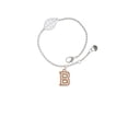 thumbnail image 2 of Delight Jewelry Rose Goldtone Crystal Initial - B - - Silvertone Leaf Delicate Bracelet, 6.25+1.75", 2 of 4