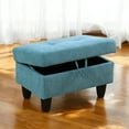 thumbnail image 4 of JESTOP 28.5" Upholstered Ottoman with Storage, Rectangle Fabric Footstool Bench, 4 of 7