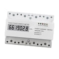 thumbnail image 1 of Energy Meter, Copper Terminal 230 400V Electricity Usage Monitor DIN Rail Mount 3 Phase  for Home, 1 of 7