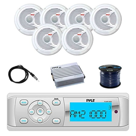 400w Cool - Pyle Universal BT Marine Stereo Radio Receiver with Pyle 150W 6.5