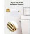 thumbnail image 3 of Portarrollos de papel higiénico, soporte de papel higiénico de montaje en pared de acero inoxidable SUS304 dorado cepillado para baño, cocina, baño Zhivalor WRMH-1043, 3 of 7