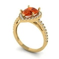 thumbnail image 2 of Clara Pucci 14K Yellow Gold Solid Gold Red Halo Anniversary Ring for Women - 2.38 cttw Pear Cut, 2 of 7