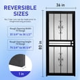 thumbnail image 5 of Grisham Deluxe Steel Security Door,36'' x 80'' Metal Tempered Glass Door Screen Replacement Enter Doors,Storm Door(501-36 Black), 5 of 7
