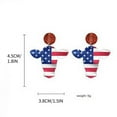 thumbnail image 3 of Floleo 4Th Of July American Independence Day Flag Earrings For Women Patriotic Drop Dangle Earrings Hook Earrings Fashion Wooden, 3 of 3