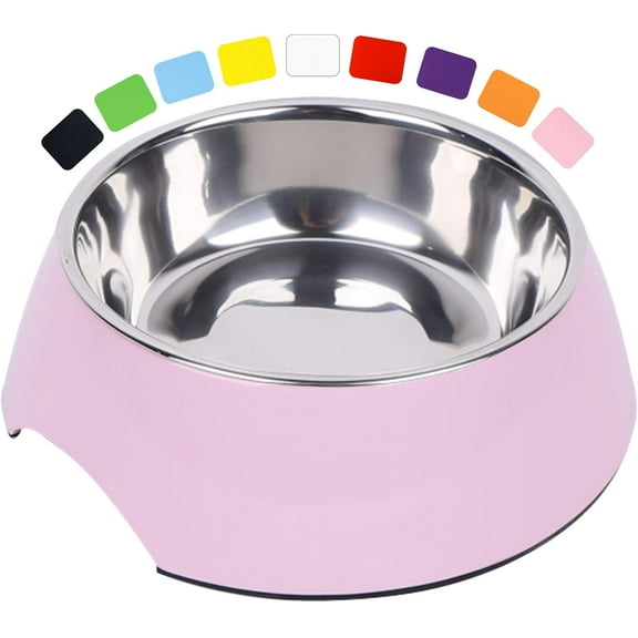 Non-Skid Silicone Mat Pet Bowls, Stainless Steel Dog Bowl for Small Pets, Healthy Materials with Automatic Water Supply