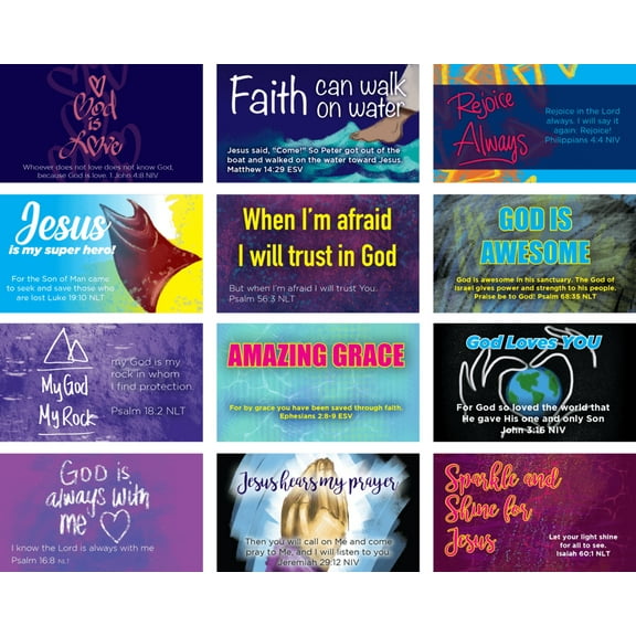 Children's Pass Along Pocket Scripture Card Variety Pack of 60 - Assortment 1