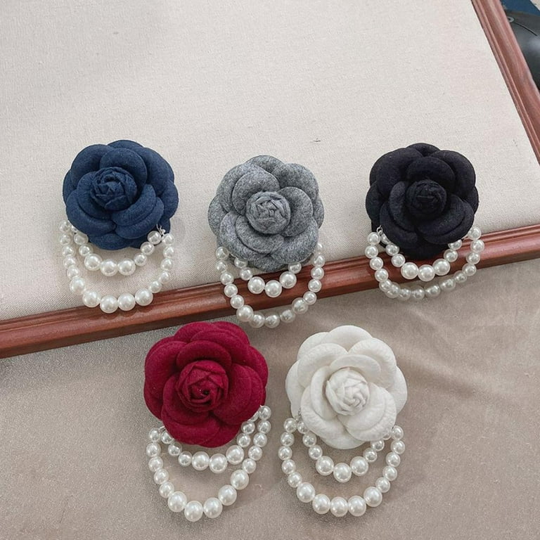 Promotional StealNew Korean Wool Camellia Flower Brooch Pins Pearl