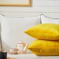 thumbnail image 2 of FY FIBER HOUSE Pack of 2 Velvet Throw Pillow Covers Decorative Square Pillowcase Soft Solid Cushion Case for SoFa/Couch Use, 18 x 18 Inch Yellow, 2 of 5