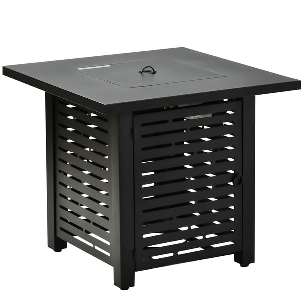 Propane Fire Pit Table Outdoor Patio, Stainless Steel Propane Fire Pit Table