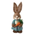 thumbnail image 4 of CoreLiving Easter Decorations Outdoor Standing Bunny Figurine Wicker Rabbit Statue with Floral Accents Sisal Topiary for Farmhouse Spring Decor Indoor Home Porch Display, 4 of 7