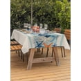 thumbnail image 3 of Outdoor Tablecloth with Umbrella Hole for Patio/Picnic/Party/Camping, Summer Coastal Waterproof Table Cloth Rectangle Table Cover Washable, Watercolor Sea Marine Starfish Conch Coral Beige (54"x 80"), 3 of 8