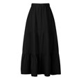 thumbnail image 5 of Abomasnow Women’s Summer Boho Flowy Swing Tiered A-Line Maxi Skirt 2025 Fashion Elastic Waist Pleated Vacation Beach Long Dress, 5 of 5