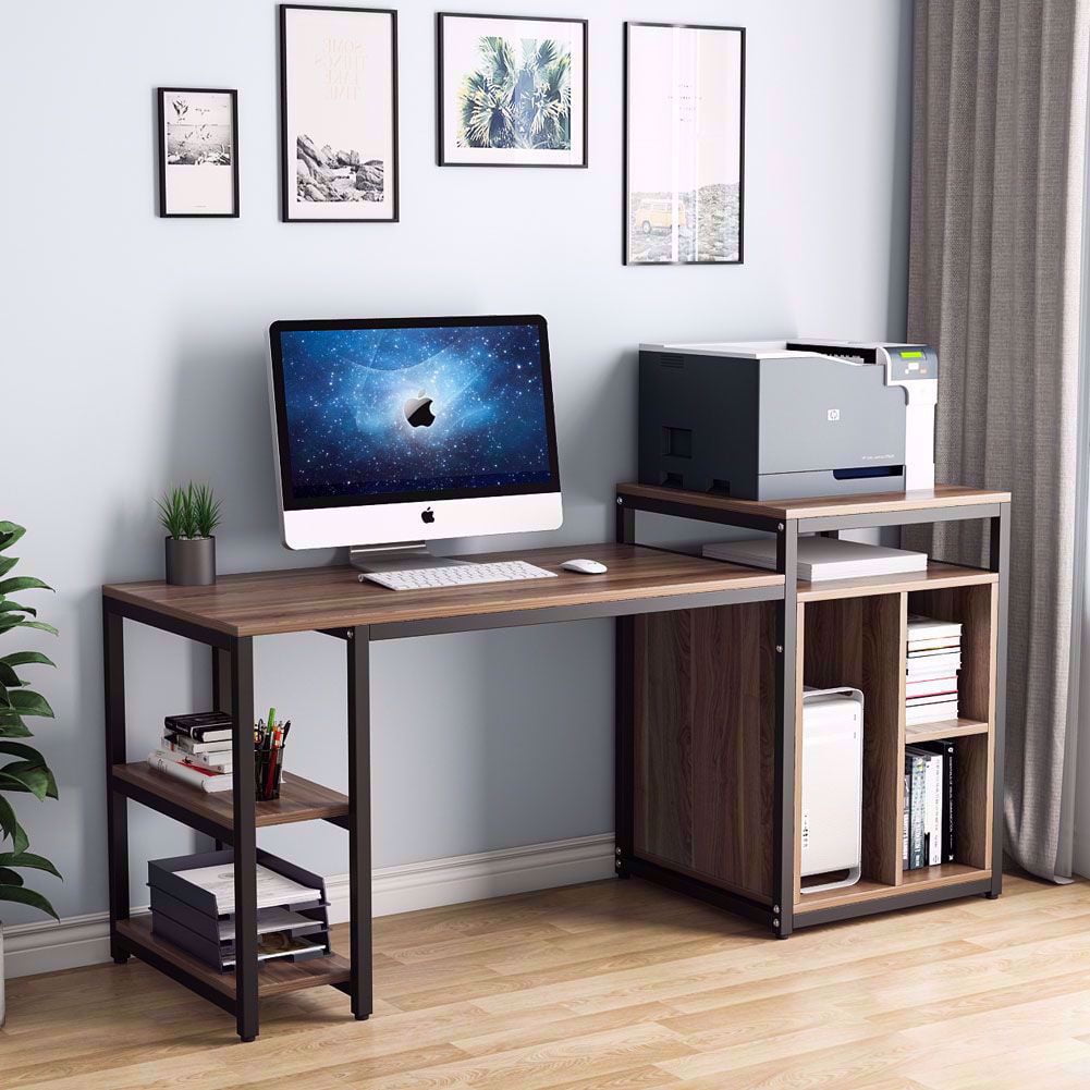 Tribesigns Computer Desk with Storage Shelf, 47 inch Home Office Desk