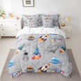 thumbnail image 2 of Feelyou Cartoon Rocket Boys Twin Bedding Sets 7pcs, Spaceship Planet Bedding Comforter Set, 2 of 8