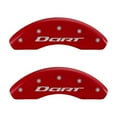 thumbnail image 2 of MGP 4 Caliper Covers Engraved Front & Rear With out stripes/Dart Red finish silver ch Fits select: 2013-2016 DODGE DART SXT, 2 of 6