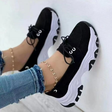 

Cross-border 2023 spring and summer new front lace-up casual single-layer shoes thick bottom plus size foreign trade European and American round toe low-top single-layer shoes