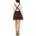 thumbnail image 3 of INSPIRE CHIC Women's Pinafore Overall Dress Checks Adjustable Strap Suspender Skirt M Red Blue, 3 of 7