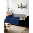thumbnail image 3 of Navy Blue Black Grey Couch Cover for 2 Cushion Sofa, Modern Irregular Geometric Abstract Washable Loveseat Sofa Covers Slipcover for Sectional Sofas L-Shaped, Couch Throw Cover 71"x118", 3 of 9