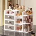 thumbnail image 1 of Organizador de maquillaje X-cosrack Bamboo con portaescobillas y cajón, 1 of 8