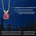 thumbnail image 2 of Gem Stone King 14K Yellow Gold Pink Tourmaline Pendant Necklace (0.50 Ct Round 5MM With 18 inch Chain), 2 of 6