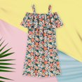 thumbnail image 1 of ¡Vestido de verano para niñas pequeñas, con falda y tirantes, floral, en oferta!, 1 of 8