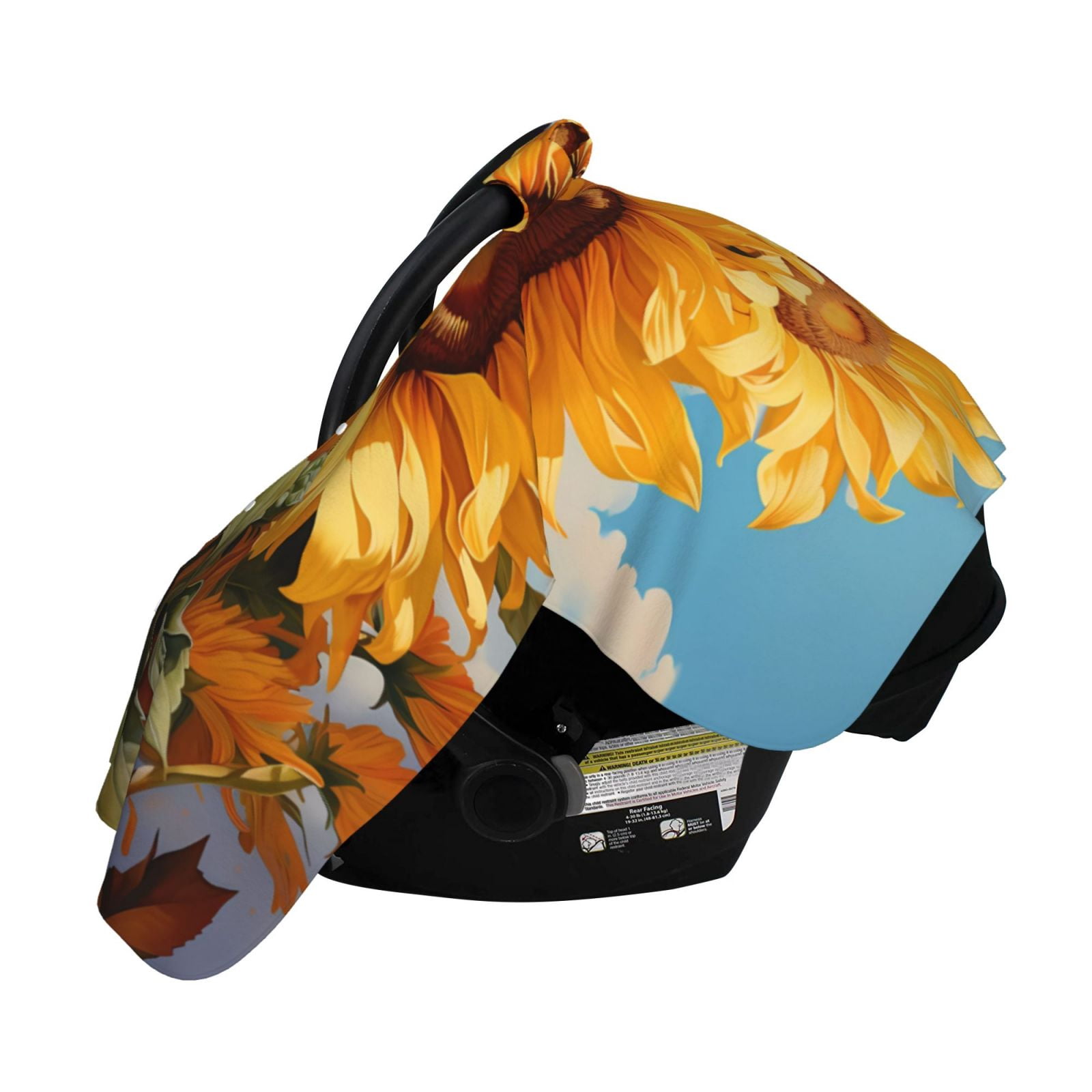 Naloa Sunflower Blue Sky Baby Car Seat Cover, Breathable Baby Carrier Cover, Multiuse Baby Carrier Cover & Nursing Breastfeeding Cover