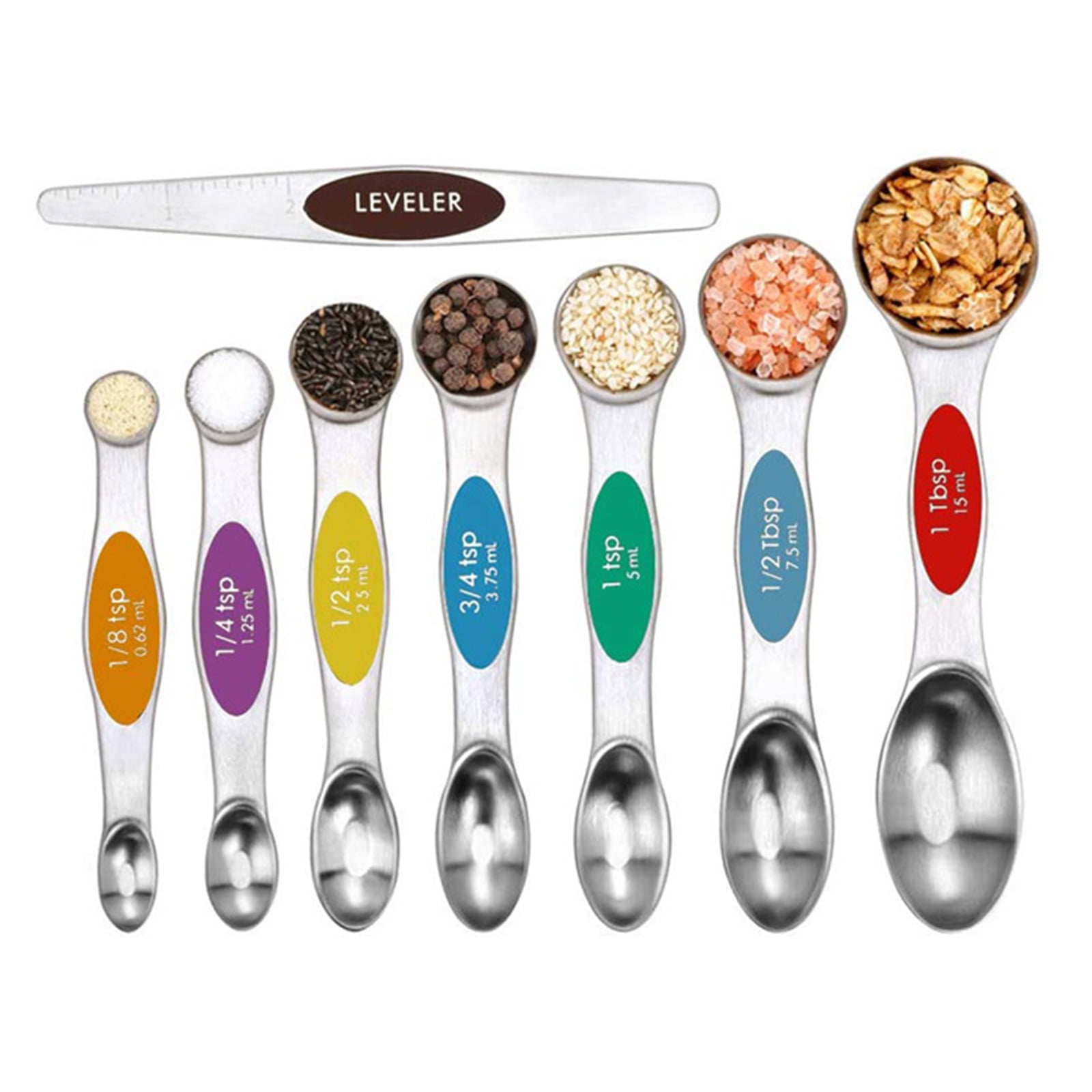 MEKBOK measuring spoons set of 8, stainless steel measuring