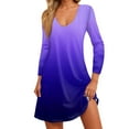 thumbnail image 2 of kytmyeq Women's Casual And Fashionable V-neck Printed Pocket 3/4 Sleeve Loose Fitting Dress, 2 of 6
