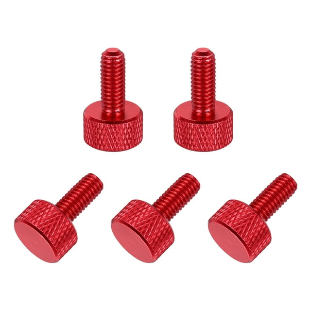 5 Pcs Vis à Pouce Mollées Tête Plate M5x14mm pour Cartes Graphiques, Rouge