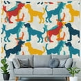 thumbnail image 4 of Orinice Colorful Dog Pattern Tapestry Wall Hanging Unique Style Graphic Tapestries for Home Decor in Living Room Bedroom Apartment Farmhouse Dorm 40x60inch, 4 of 6