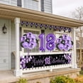 thumbnail image 4 of BIRLON 18th Birthday Decorations, Girl Birthday Party Supplies, Happy Birthday Poster and Pennants, Purple Balloon, Black Balloon, Happy Birthday Printed Balloon, for Lady 18th Birthday, 4 of 5