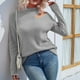 thumbnail image 5 of Suéter de mujer Suéter sólido de moda Suéter de manga larga Pullove Cuello redondo Suéter informal Tops Odeerbi ODB-2, 5 of 8