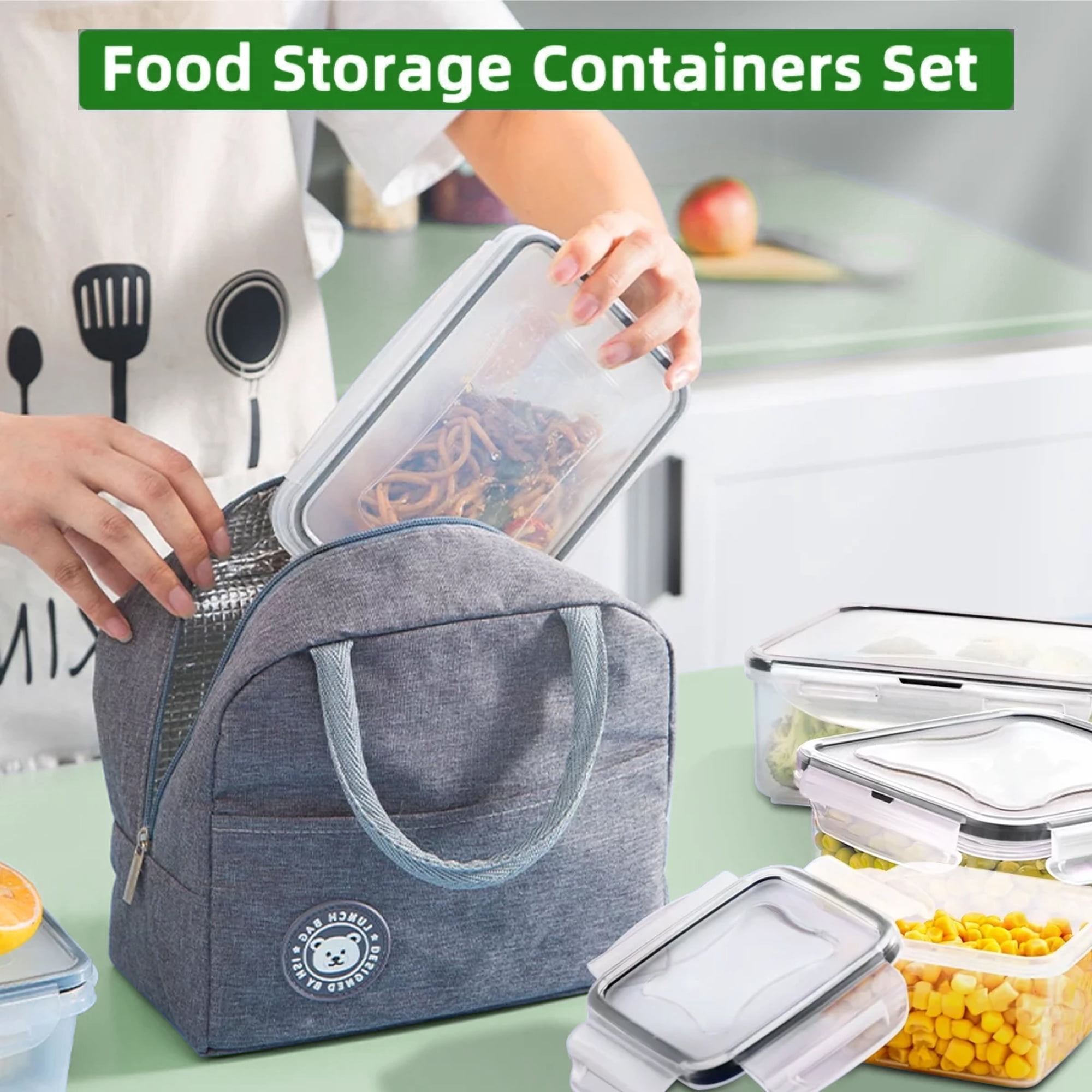 NEENCA 32 Pcs Airtight Food Storage Containers Set,Plastic Kitchen and Pantry Organization Canisters, BPA-Free, Leak-Proof