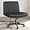 Grey, variant on PUKAMI Criss Cross Legged Chair with Wheels,Comfy Armless Office Desk Chair,PU Leather Swivel Modern Makeup Vanity Chair,Height Adjustable Wide Seat Computer Task Chair for Home Office(Grey)