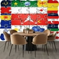 thumbnail image 3 of Prxcm Canvas Wall Mural Peel and Stick Large Wallpaper jigsaw flags Wall Art Decor for Living Room Bathroom Self Adhesive and Removable 69" x 98", 3 of 5