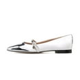 thumbnail image 2 of XYD Women Classic Pointed Toe Mary Janes Adjustable Buckle Strap Metallic Ballet Flats Dance Dating Daily Shoes Size 7 Silver, 2 of 4
