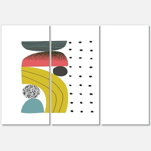 Designart ' Abstract Colorful Geometric Art Collage I ' Modern Canvas Wall Art Print