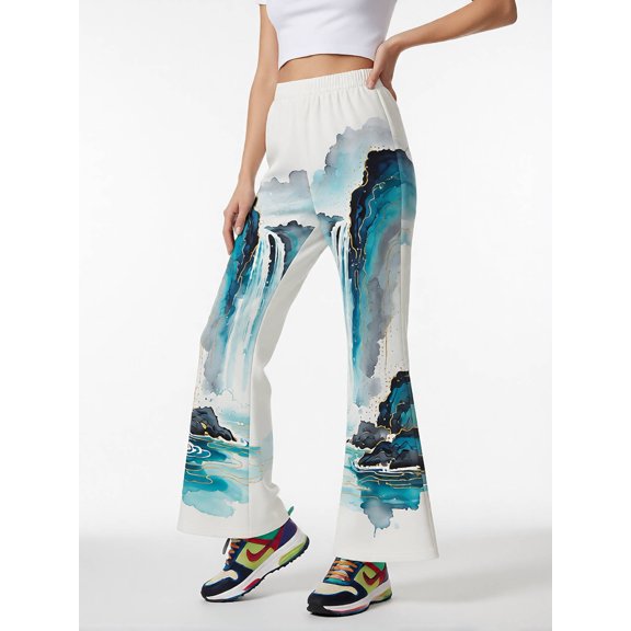 Girls High-Quality Pants Elastic-Waist Bootcut Flare Leggings Chic Trousers for Kids Girls Age 3-13