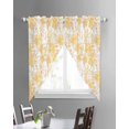thumbnail image 3 of Yellow Flowers Swag Valances for Windows, Watercolor Summer Botanical Floral Rod Pocket Sheer Valances for Large Windows, Swag Toppers Light Filtering for Kitchen Living Room 2 Panels 36''x63'', 3 of 6