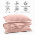 thumbnail image 4 of Ameha Pack of 2 Leaf Embossed Reversible 2 Quilt Set with 4 Pillow Shams Ultra Soft Microfiber Bedding Set Queen Peach, 4 of 8