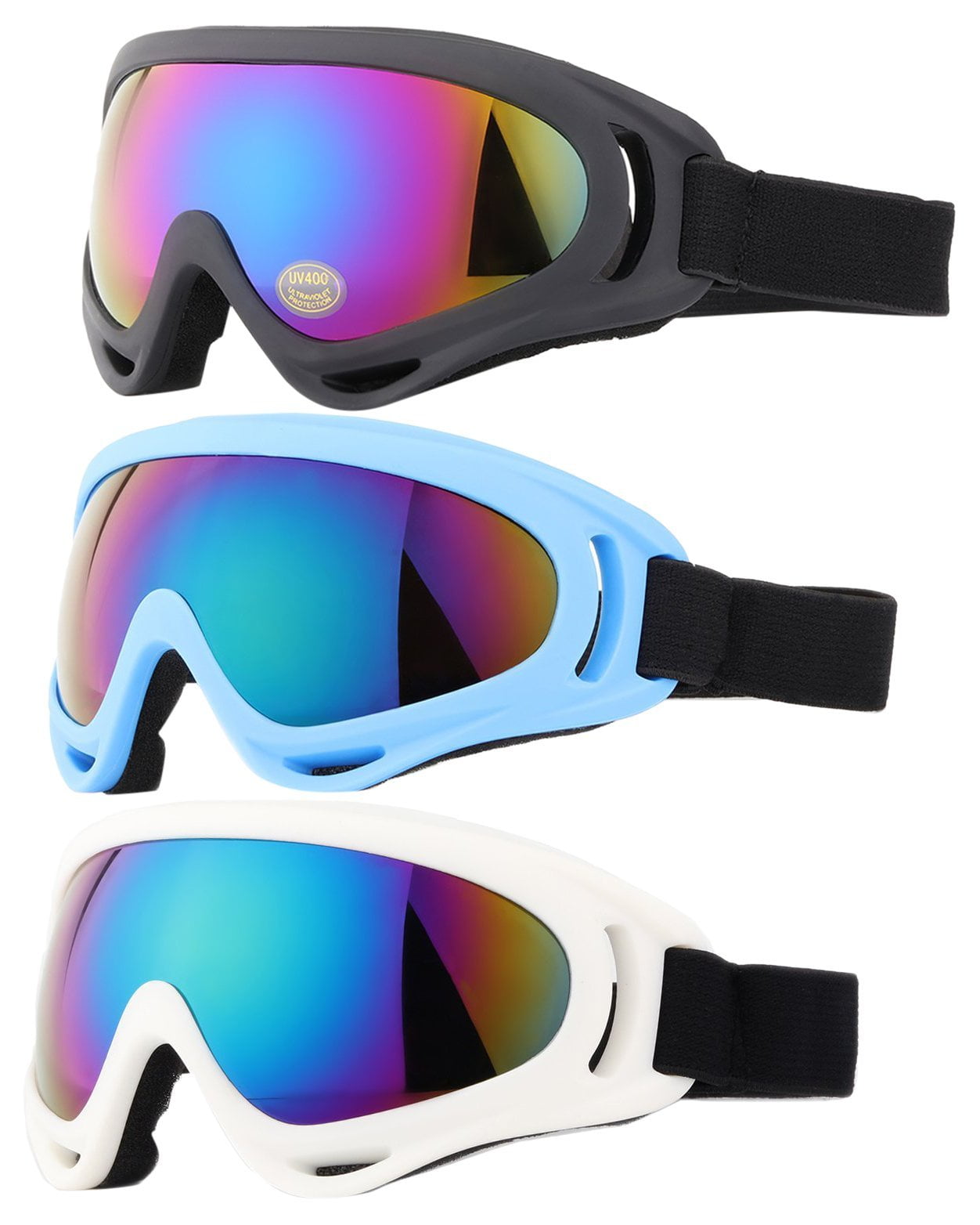 Ski Goggles, Yidomto Pack of 3 Snowboard Goggles for Kids,Boys,Girls
