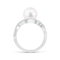 thumbnail image 2 of Angara Freshwater Cultured Pearl Infinity Ring with Diamonds in 925 Sterling Silver for Women | June Birthstone Jewelry for Her, 2 of 5