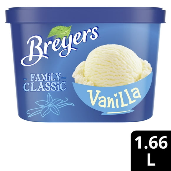 Breyers Family Classic Vanilla made with real Vanilla Frozen Dessert, 1.66 L Frozen Dessert