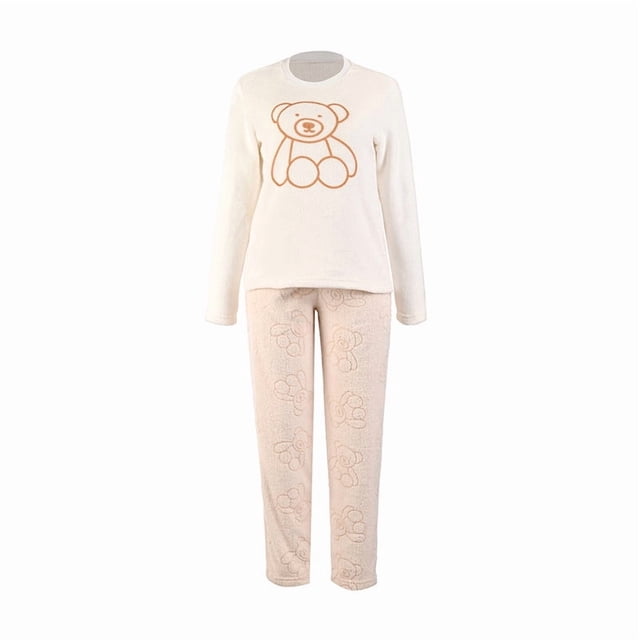 Pijama Secret Treasures para Dama Manga Larga Hueso Talla CH, 2 Piezas